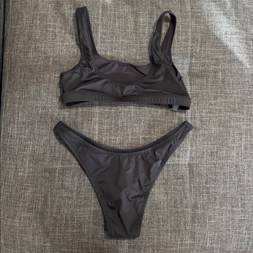 SKIMS Black Bikini Set Size L Minimalist Swimwear